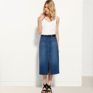 Massimo Dutti denim pencil skirt Denim Midi Skirt Sz 8